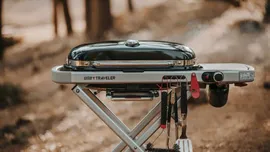 Weber Traveler Portable Gas Grill has a compact fold for storage and fits easily in a car