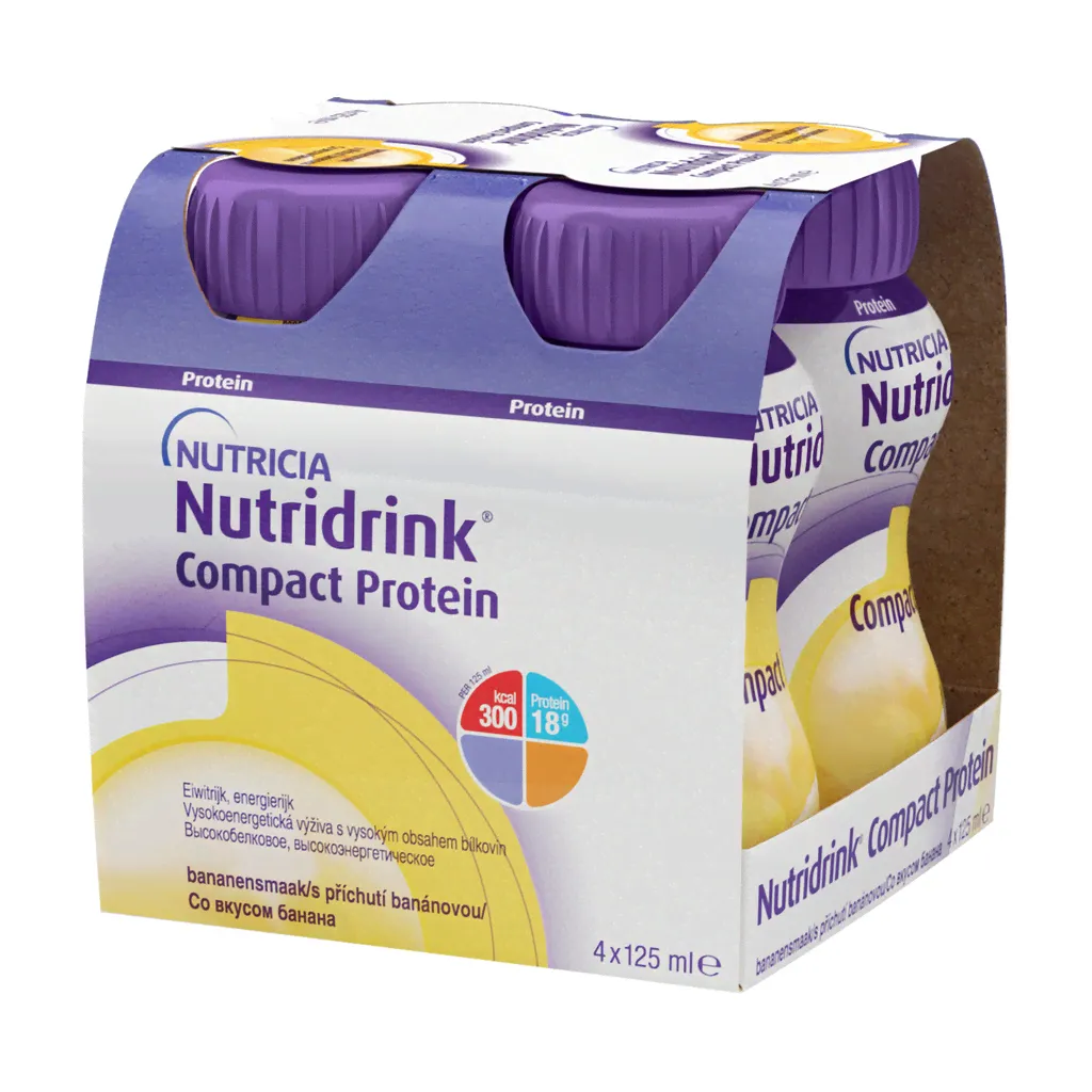 Nutridrink Compact Protein, банан - жидкая смесь для лечебного питания, 125 мл x 4 шт.-0